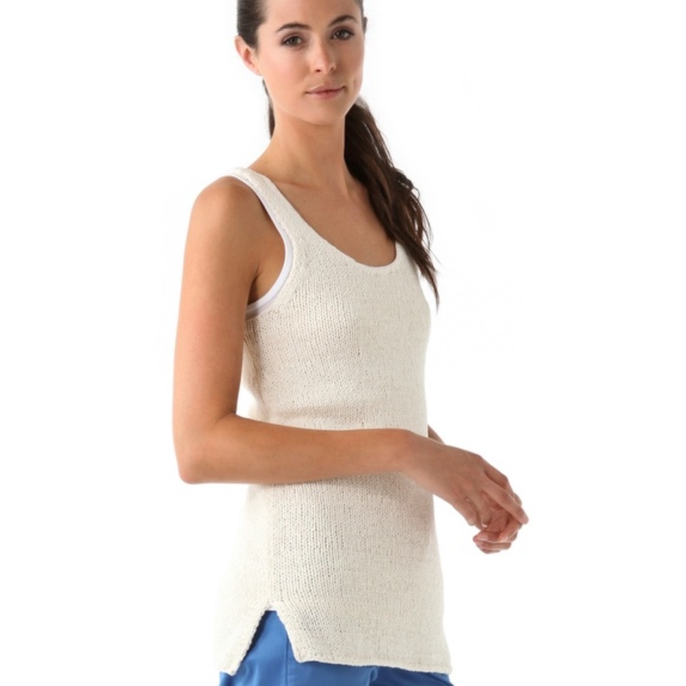 Vince Needle Out Loose-Knit Sleeveless Tank - Sz L